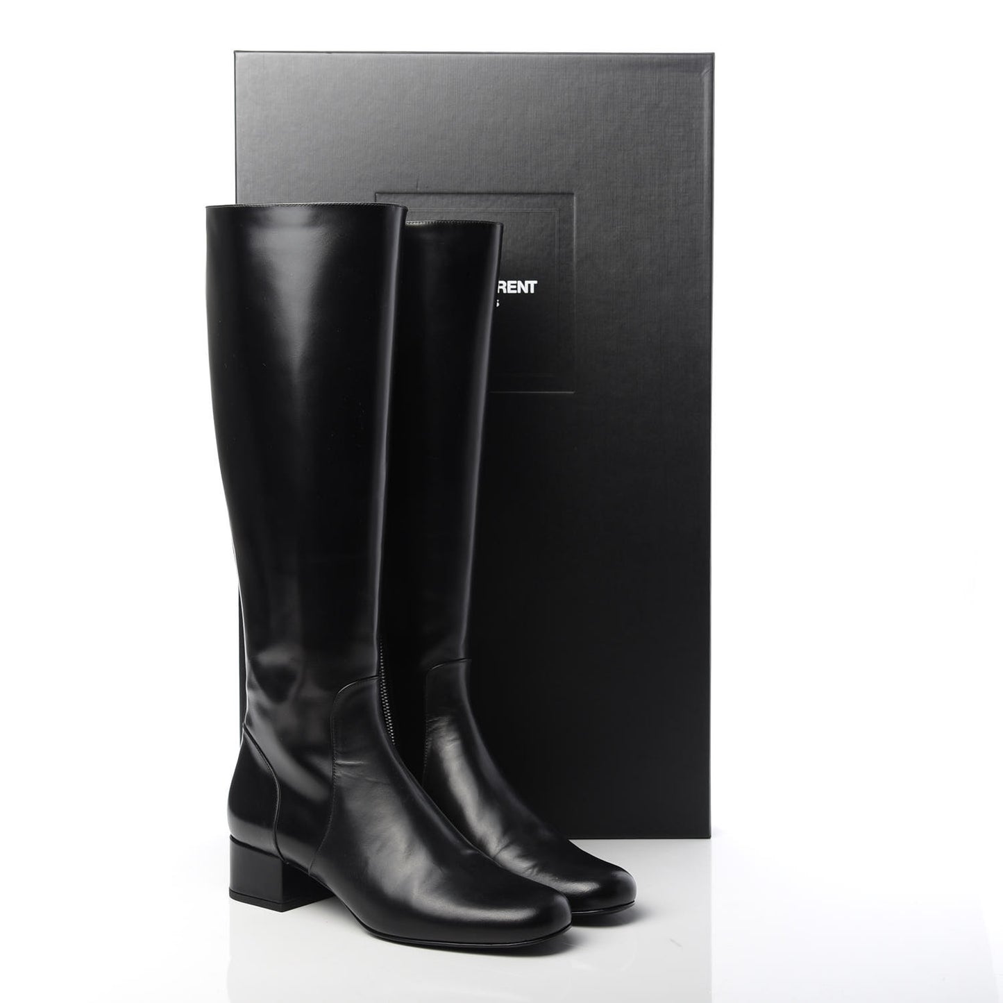 Calfskin Knee High Boots 38 Black