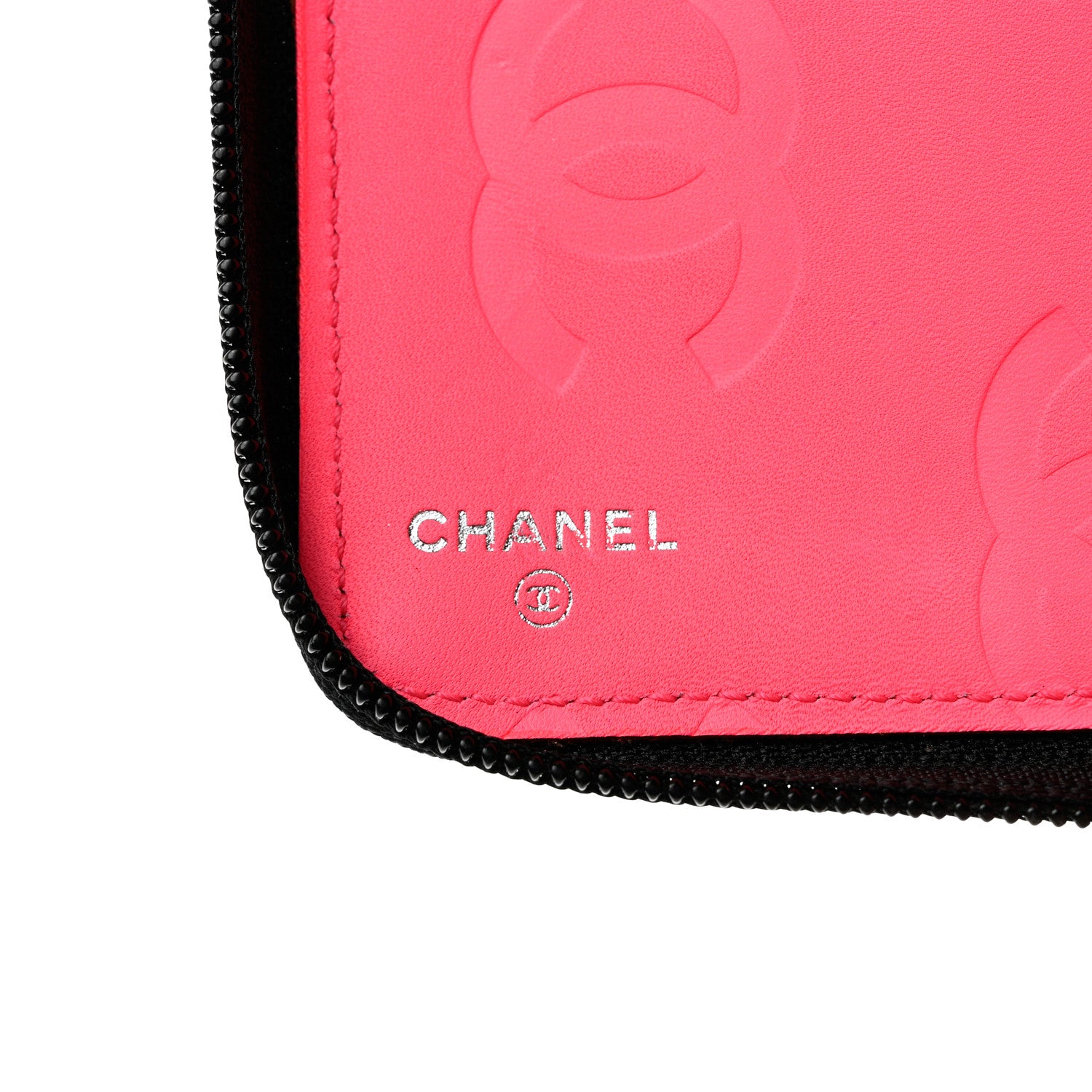 Chanel Calfskin Cambon Zip Around Organizer Wallet Black White 5 of 9