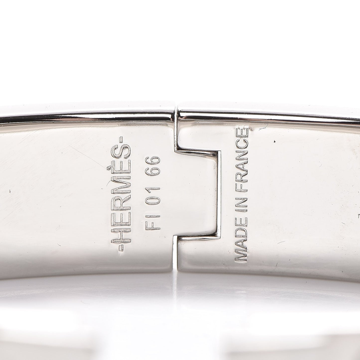 Enamel Narrow Clic Clac H Bracelet PM White