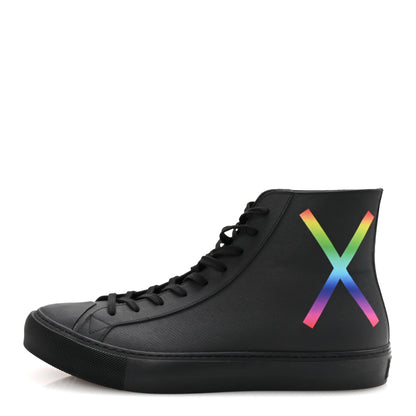 Louis Vuitton Calfskin LV Tattoo Sneaker Boots 8 Black 1 of 9