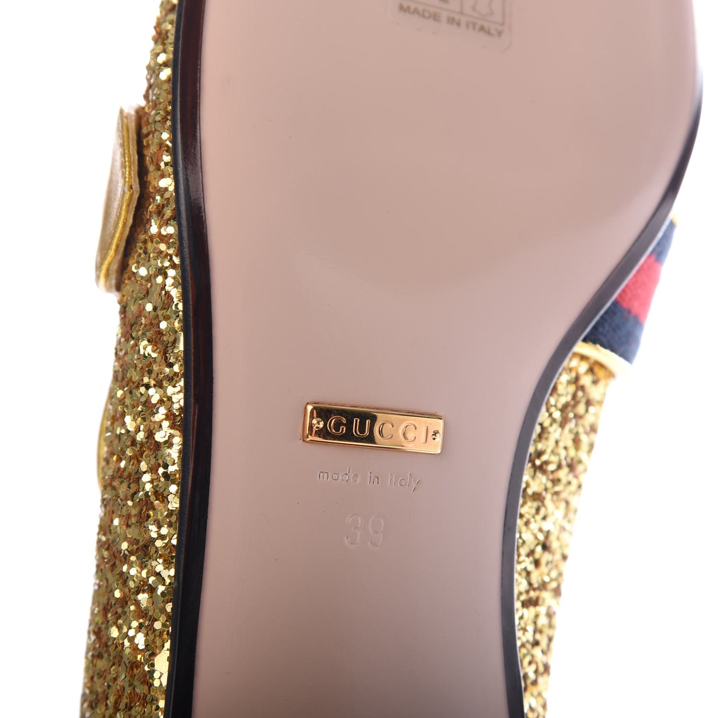 Glitter Web Peyton Loafers 39 Gold