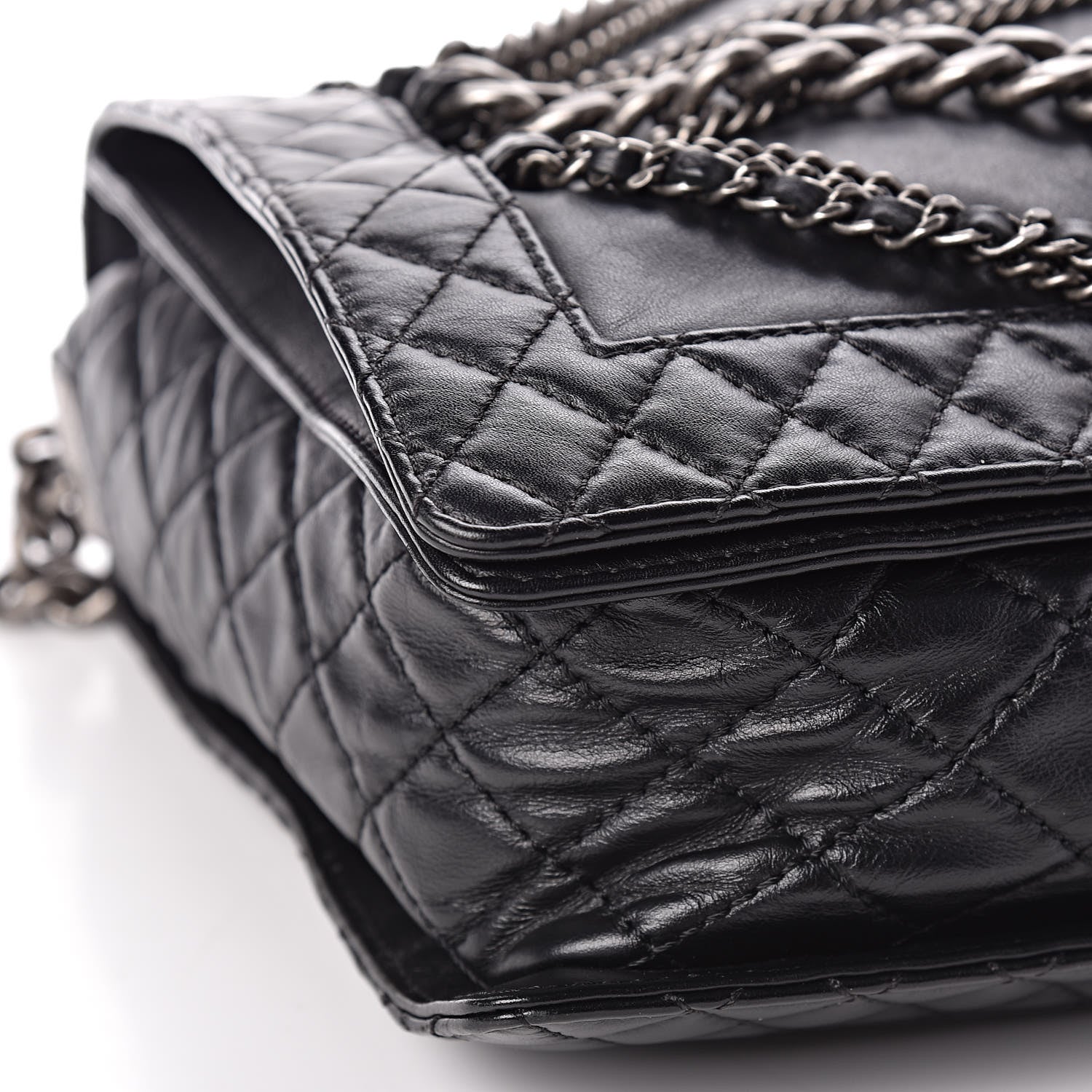 Chanel Calfskin Enchained XL Boy Flap Black 8 of 9