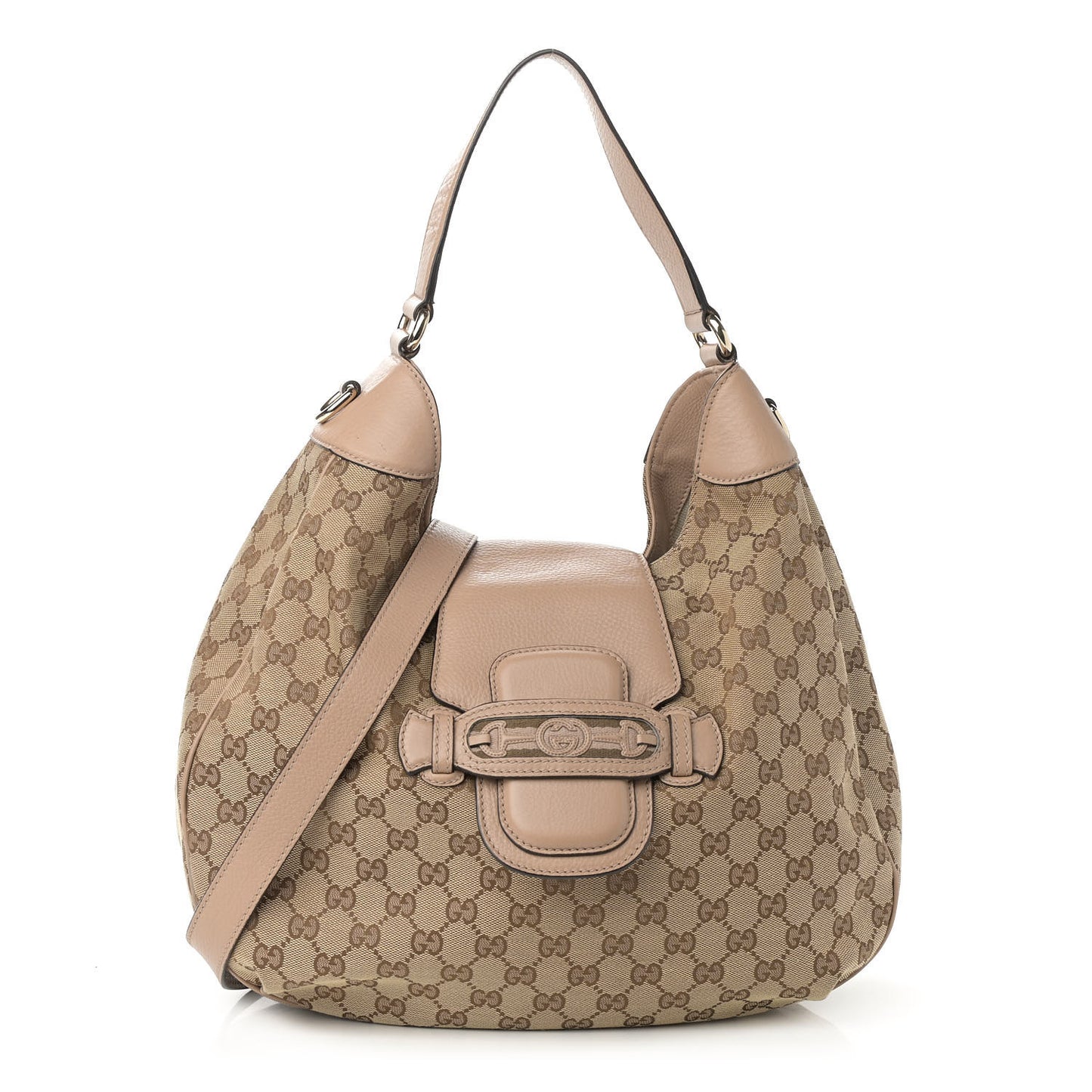 Monogram Web Medium Dressage Hobo Beige