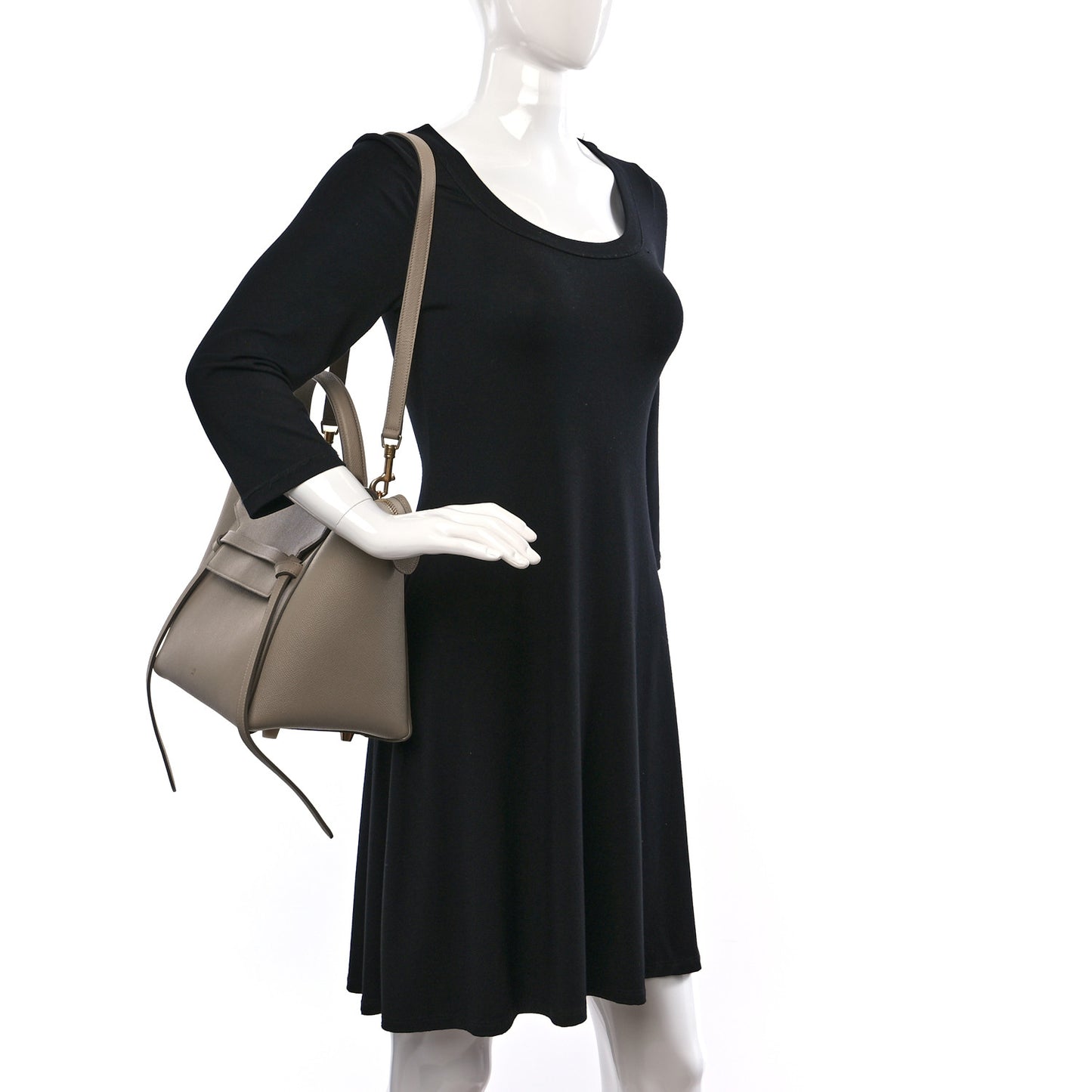 Grained Calfskin Mini Belt Bag Light Taupe