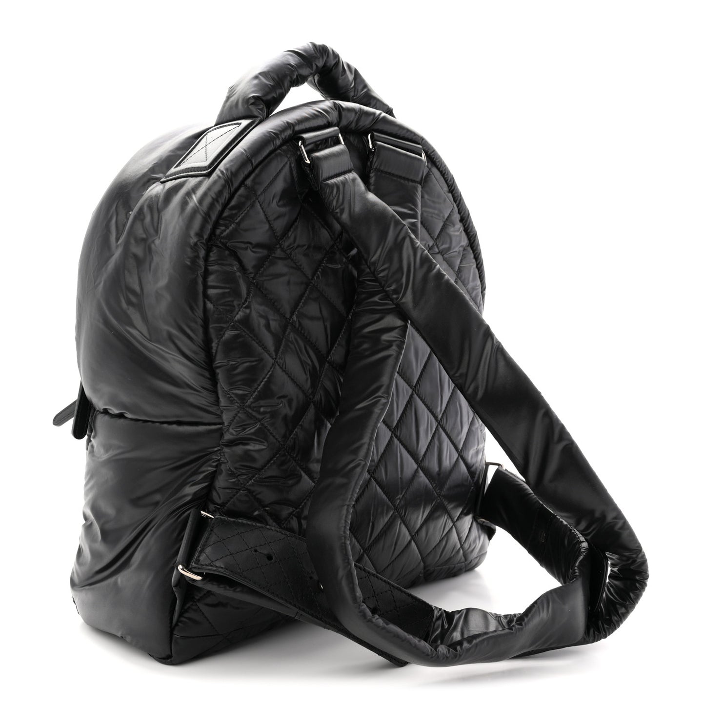 Nylon Quilted Coco Cocoon Backpack Black