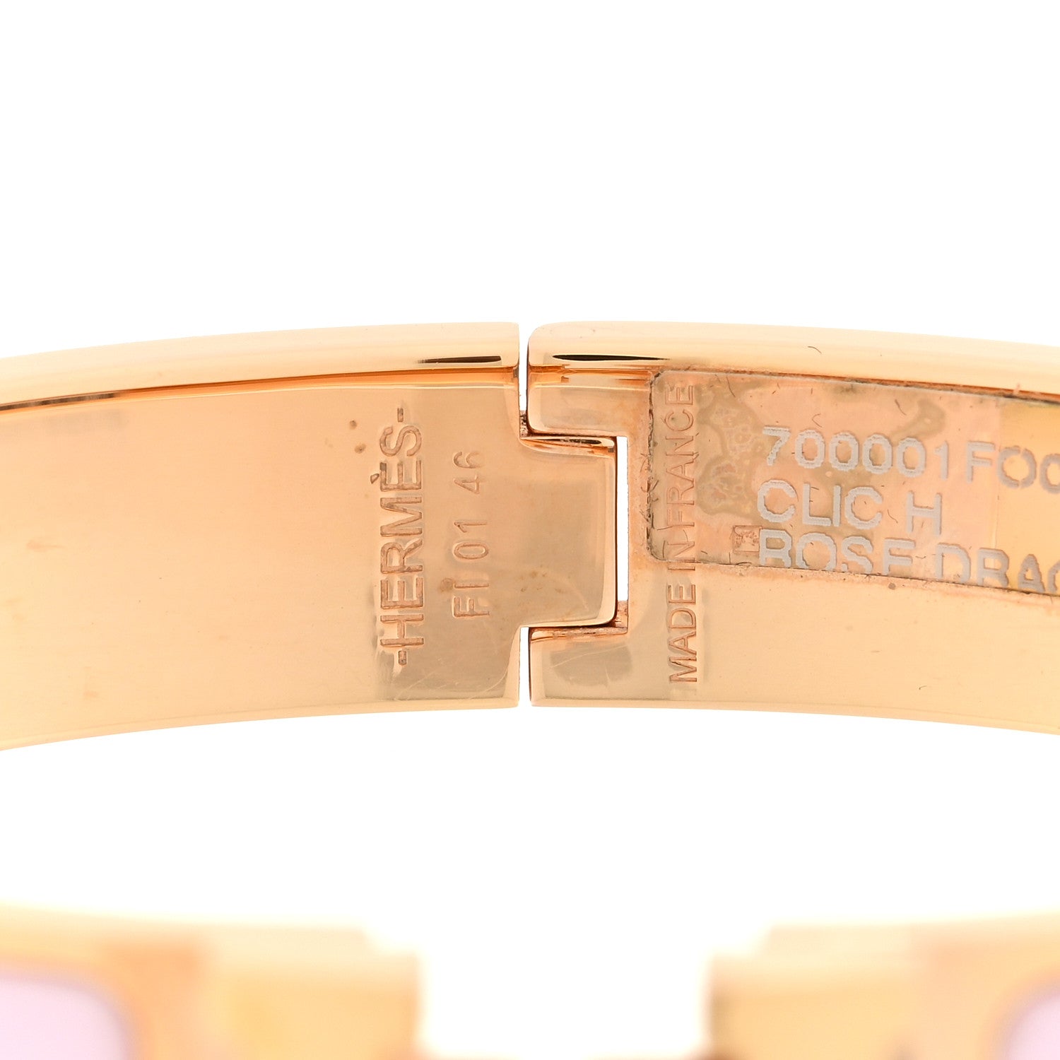 Hermes Enamel Clic Clac H Narrow Bracelet PM Rose Dragee 3 of 3