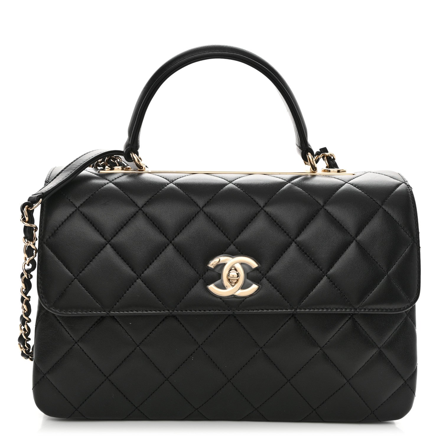 Chanel Lambskin Quilted Medium Trendy CC Flap Dual Handle Bag Black 1 of 11
