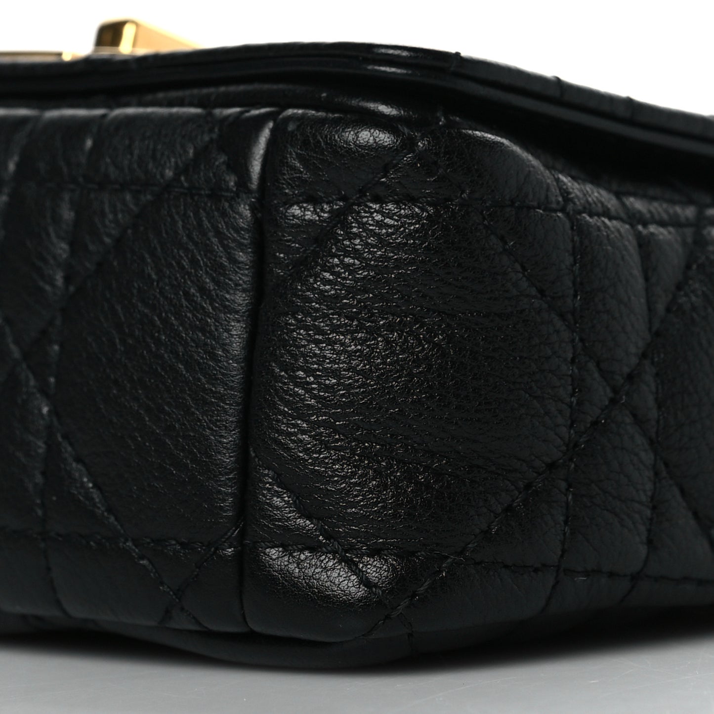 Supple Calfskin Cannage Micro Caro Bag Black