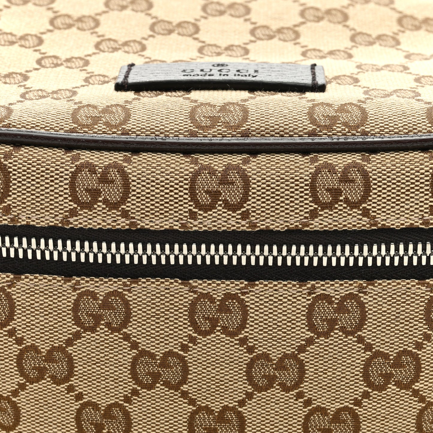 Monogram Dollar Calfskin Waist Pouch Beige Ebony Testa di Moro Marrone Scuro