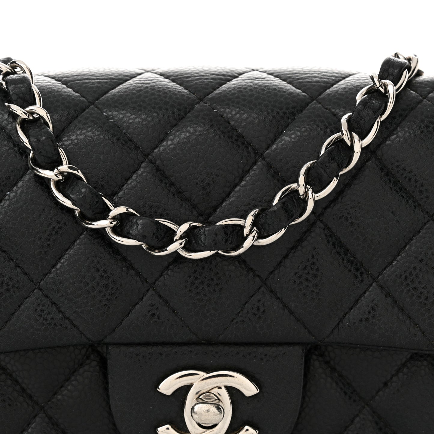 Caviar Quilted Mini Square Flap Black