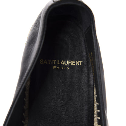 Saint Laurent Lambskin Monogram Espadrilles 39 Black 7 of 11