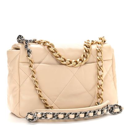 Chanel Goatskin Quilted Medium Chanel 19 Flap Beige 3 of 10