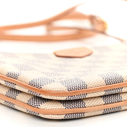 Louis Vuitton Damier Azur Double Zip Pochette 9 of 11