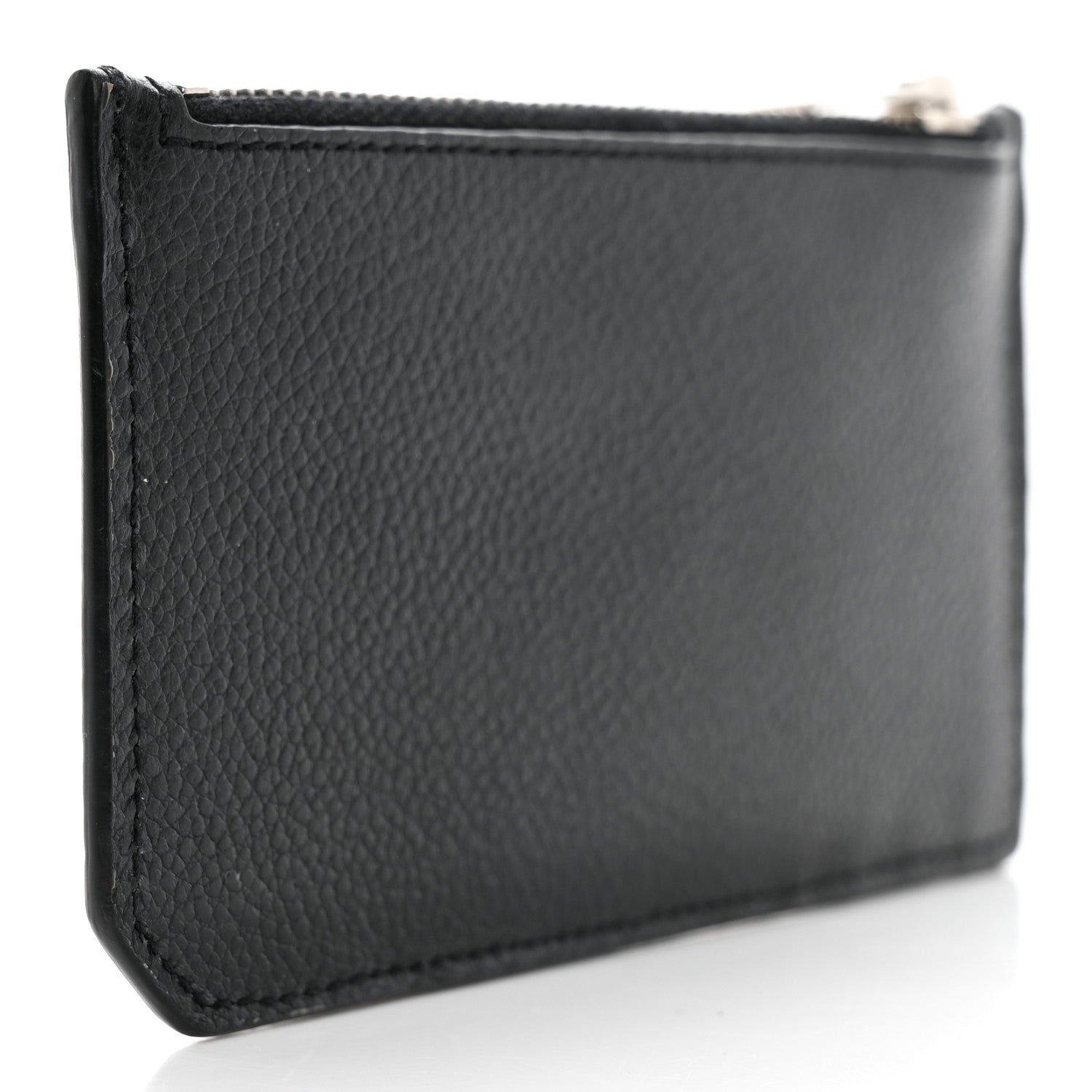 Saint Laurent Grained Calfskin 5 Fragments Zip Pouch Card Holder Black 2 of 9