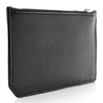 Saint Laurent Grained Calfskin 5 Fragments Zip Pouch Card Holder Black 2 of 9