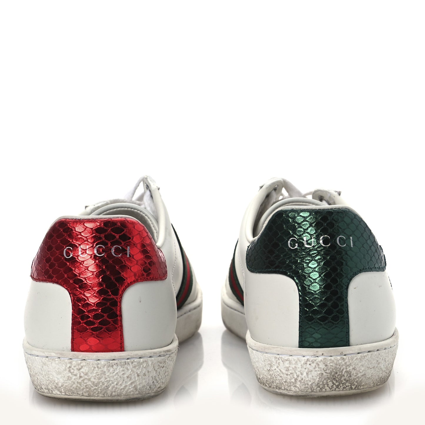 Calfskin Ayers Bee Embroidered Womens Ace Sneakers 37 White Green