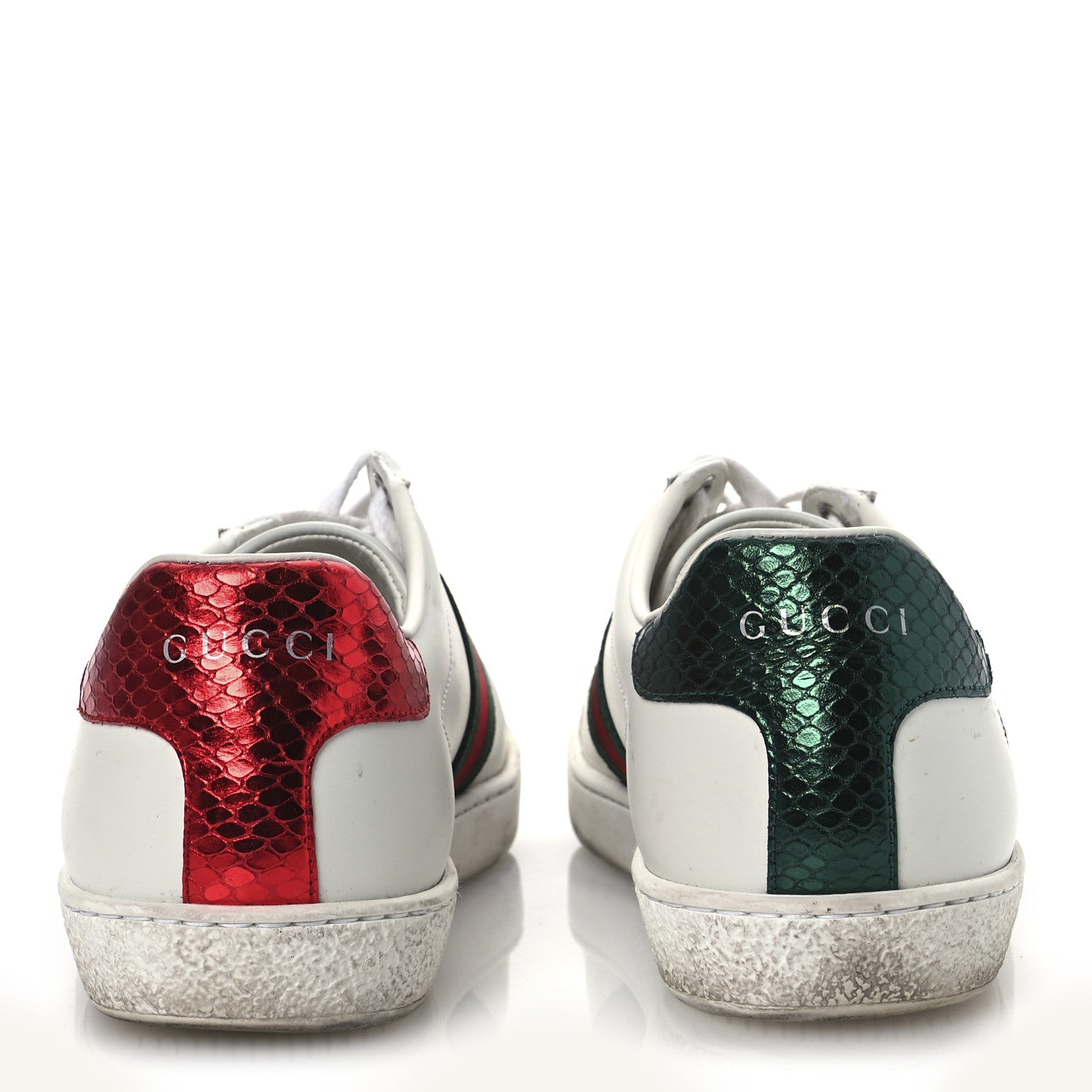 Gucci Calfskin Ayers Bee Embroidered Womens Ace Sneakers 37 White Green 6 of 17