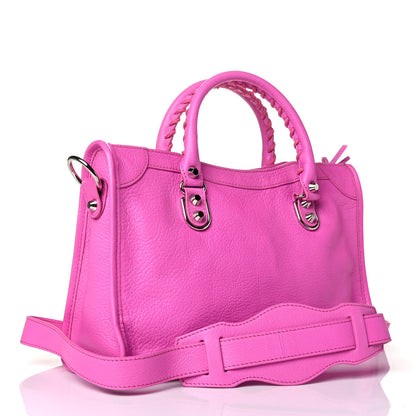 Balenciaga Chevre Silver Metallic Edge Hardware S City Rose Fluo 2 of 7