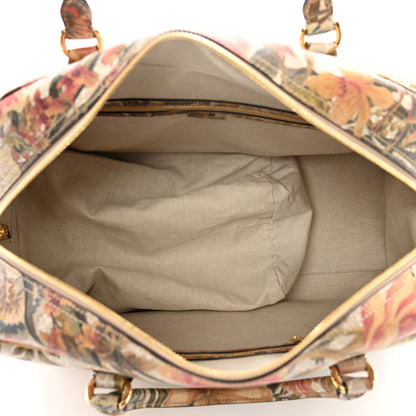 Gucci GG Supreme Monogram Ophidia Flora Print Large Duffle Bag Beige Blue Multicolor 4 of 12