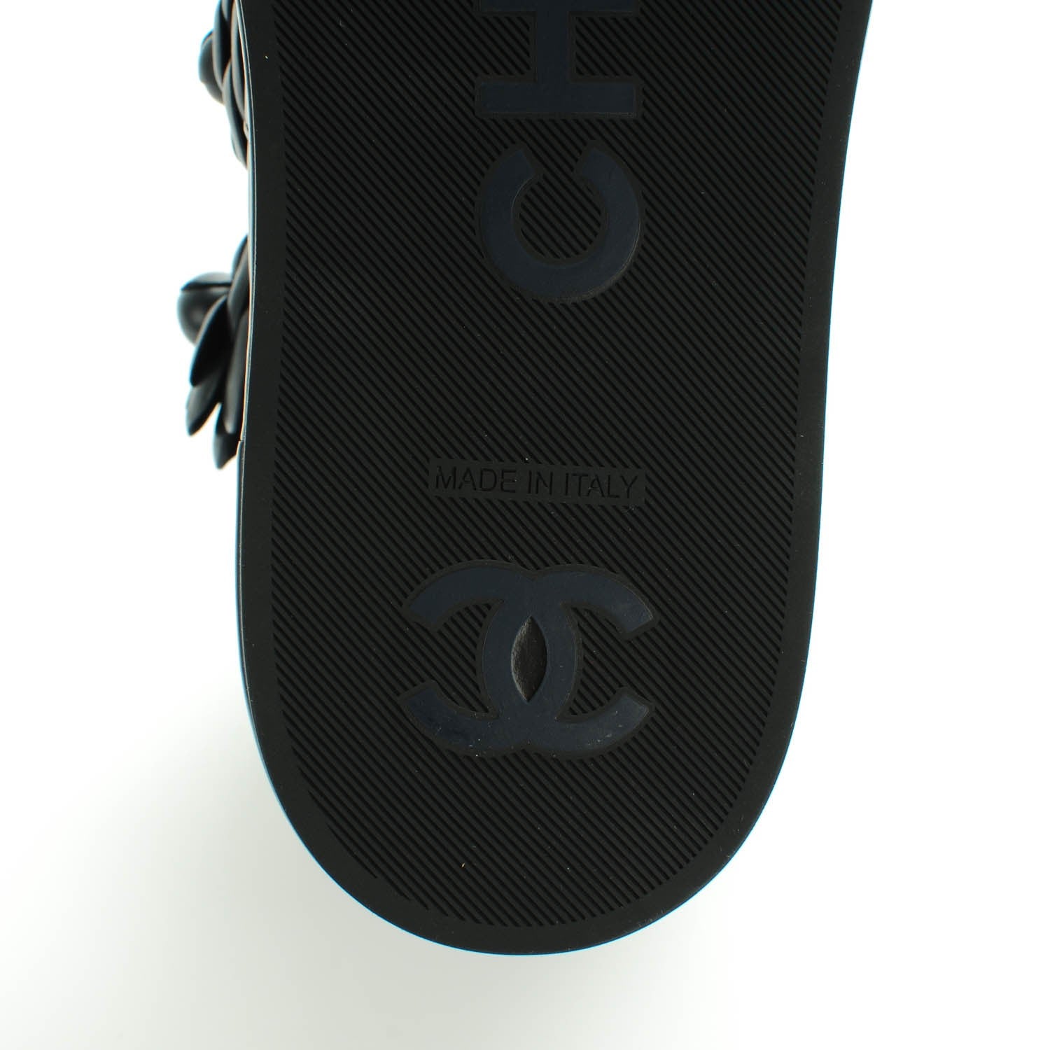 Chanel Calfskin Pearl Camellia High Top Sneakers 38.5 Navy 7 of 8