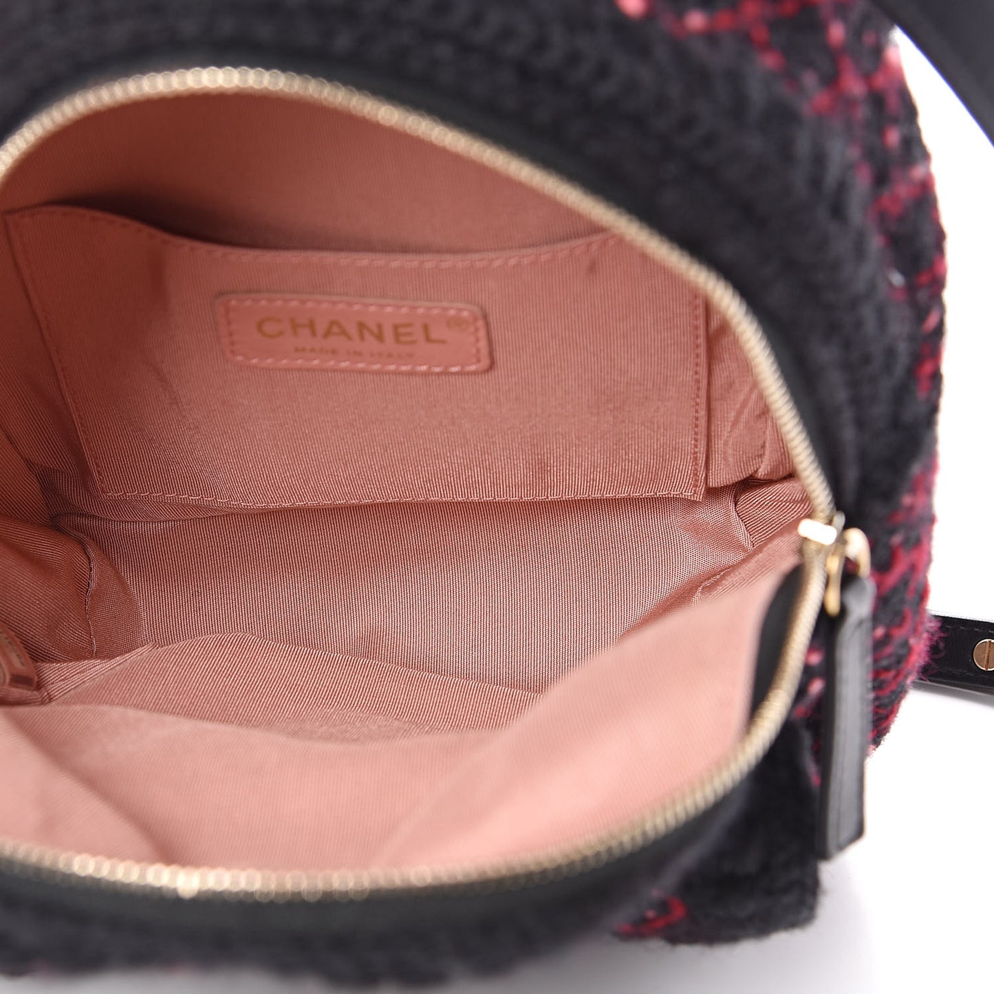 Knit Quilted Backpack Black Burgundy