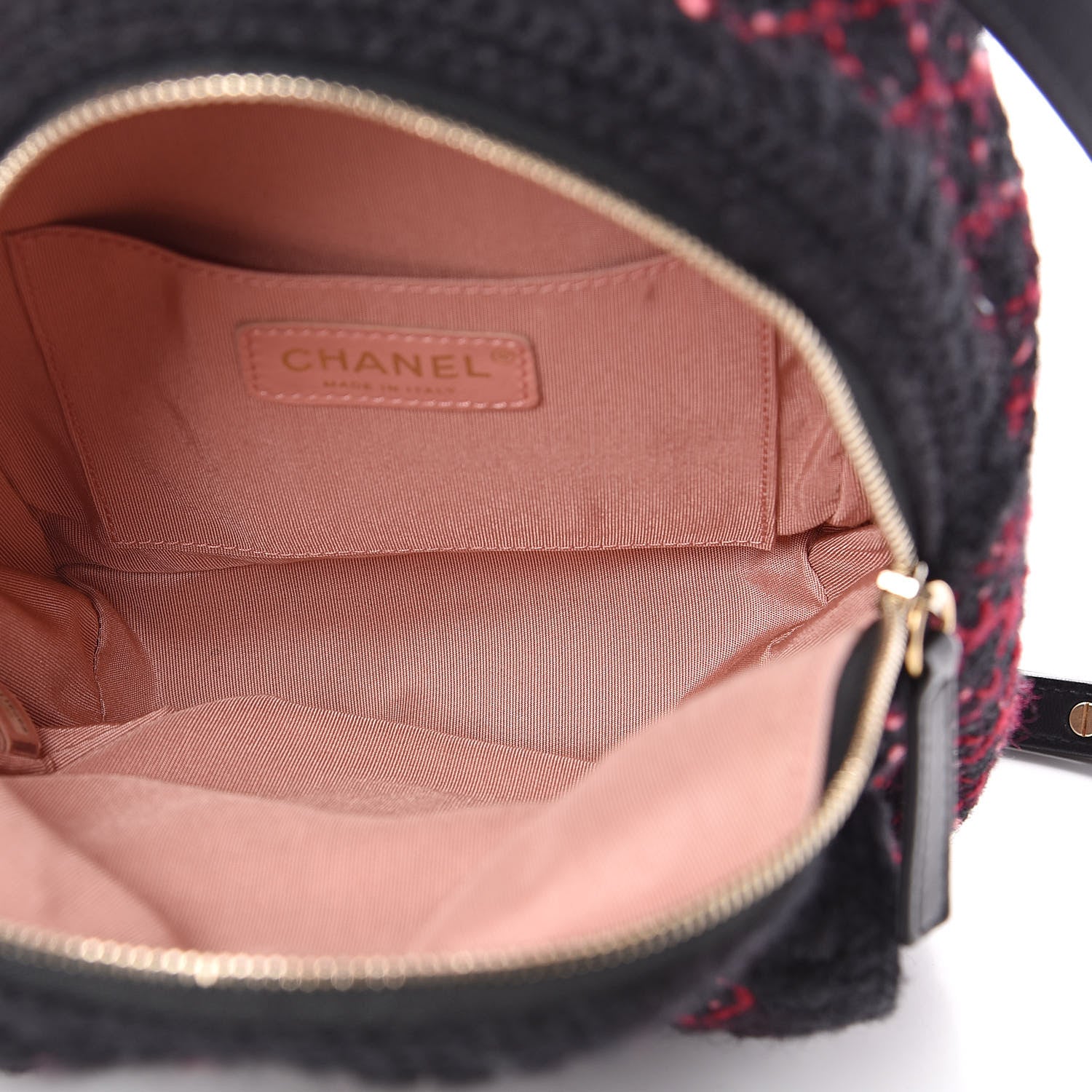 Chanel Knit Quilted Backpack Black Burgundy 5 of 12