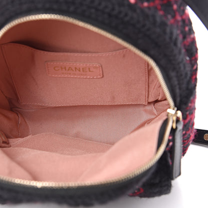 Chanel Knit Quilted Backpack Black Burgundy 5 of 12