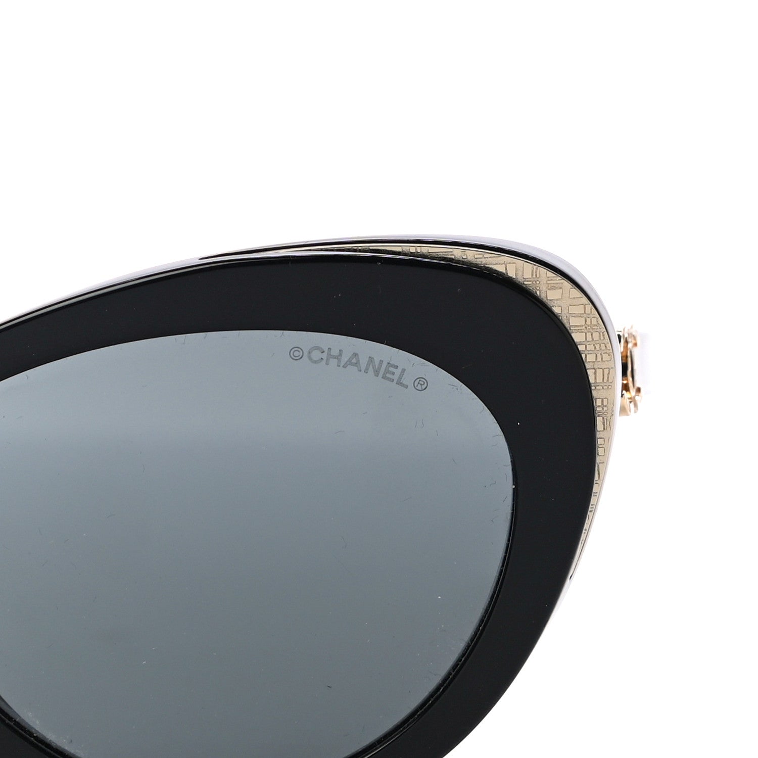 Chanel Acetate Cat Eye CC Sunglasses 5432 Black 5 of 9