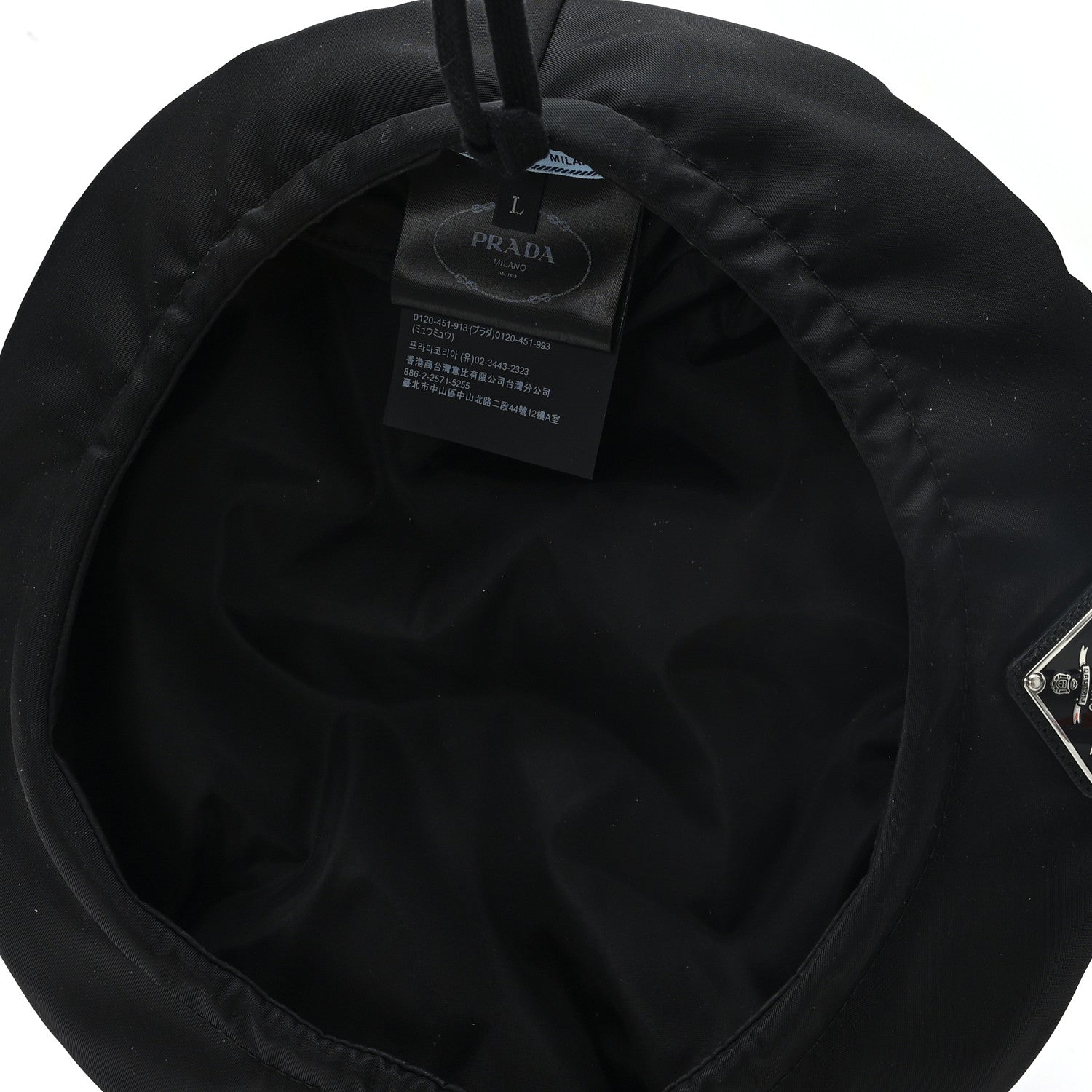 Prada Re-Nylon Metal Triangle Logo Beret L Black 7 of 8