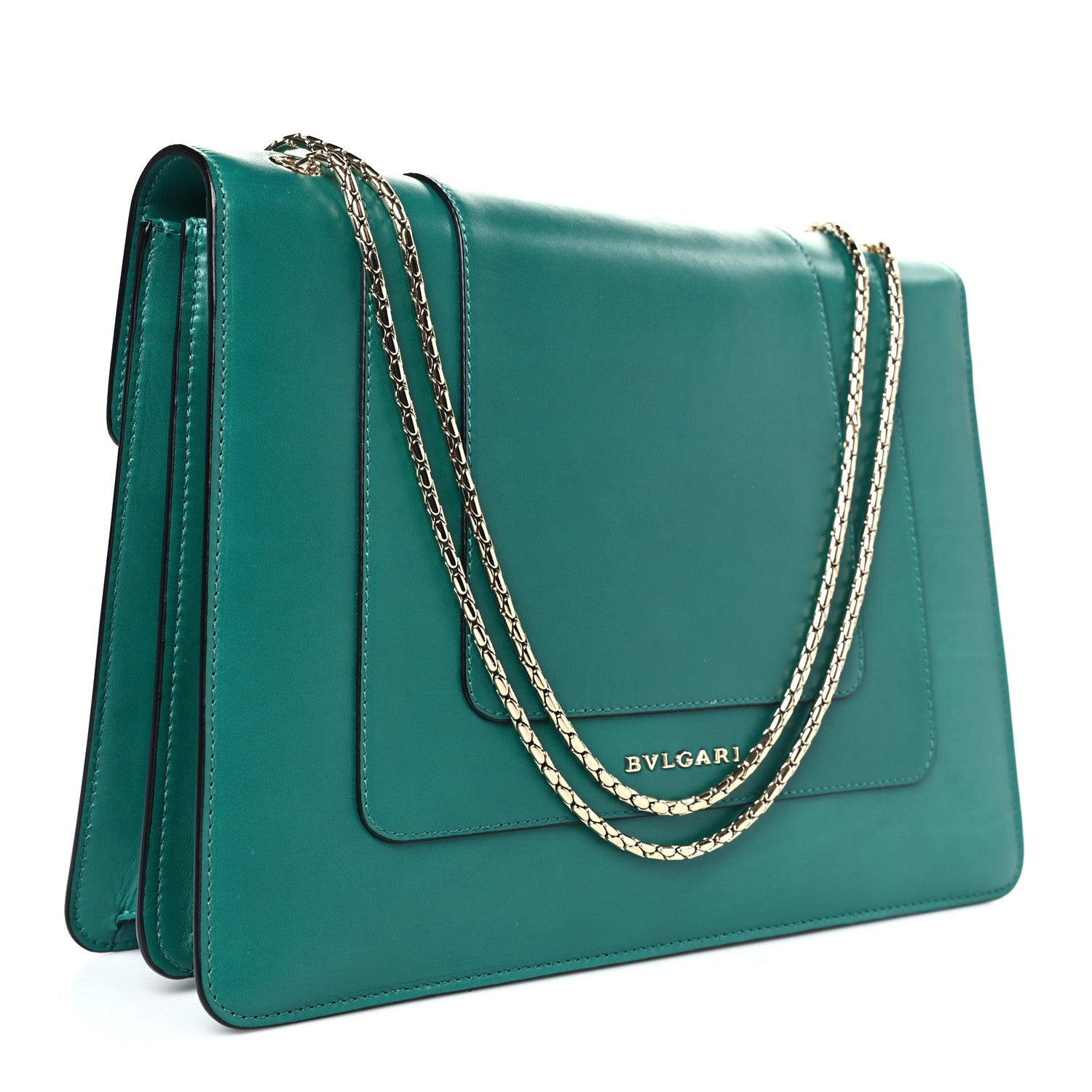 Bulgari Calfskin Serpenti Forever Crossbody Emerald Green 4 of 9