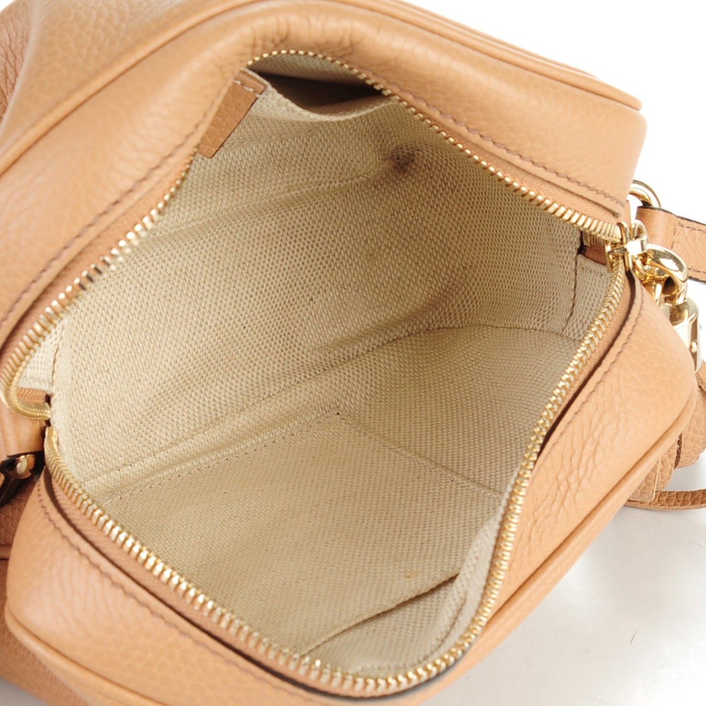 Pebbled Calfskin Small Soho Disco Bag Rose Beige