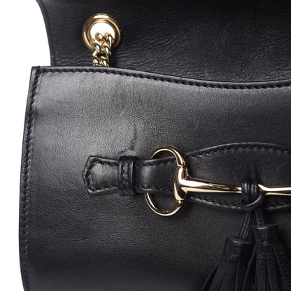 Gucci Smooth Calfskin Small Emily Chain Shoulder Bag Black 10 of 14