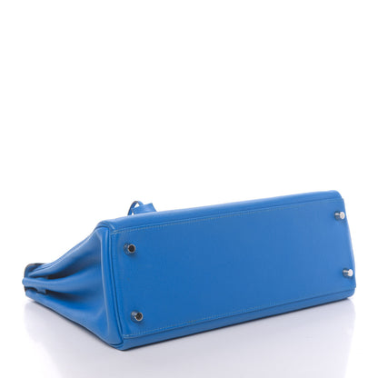 Hermes Evercolor Kelly Retourne 32 Bleu Hydra 6 of 42