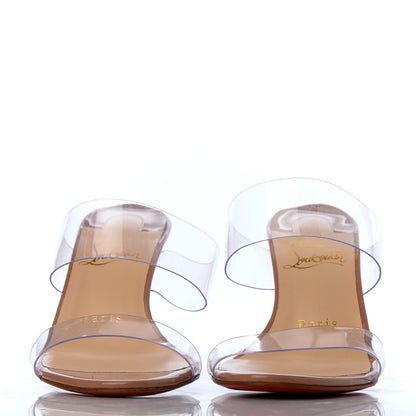 Christian Louboutin Patent PVC Just Nothing 85 Slide Sandals 35 Nude 2 of 13