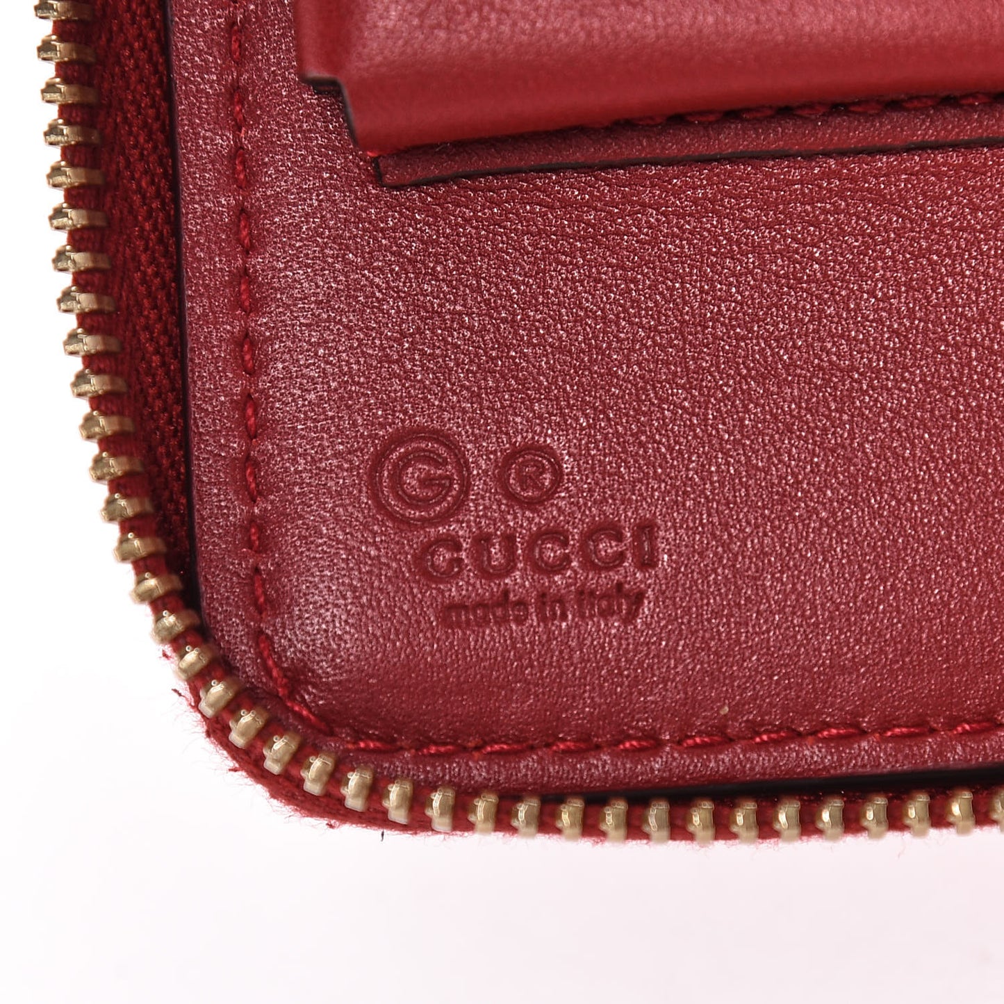 Microguccissima Zip Around Top Handle Travel Wallet Red