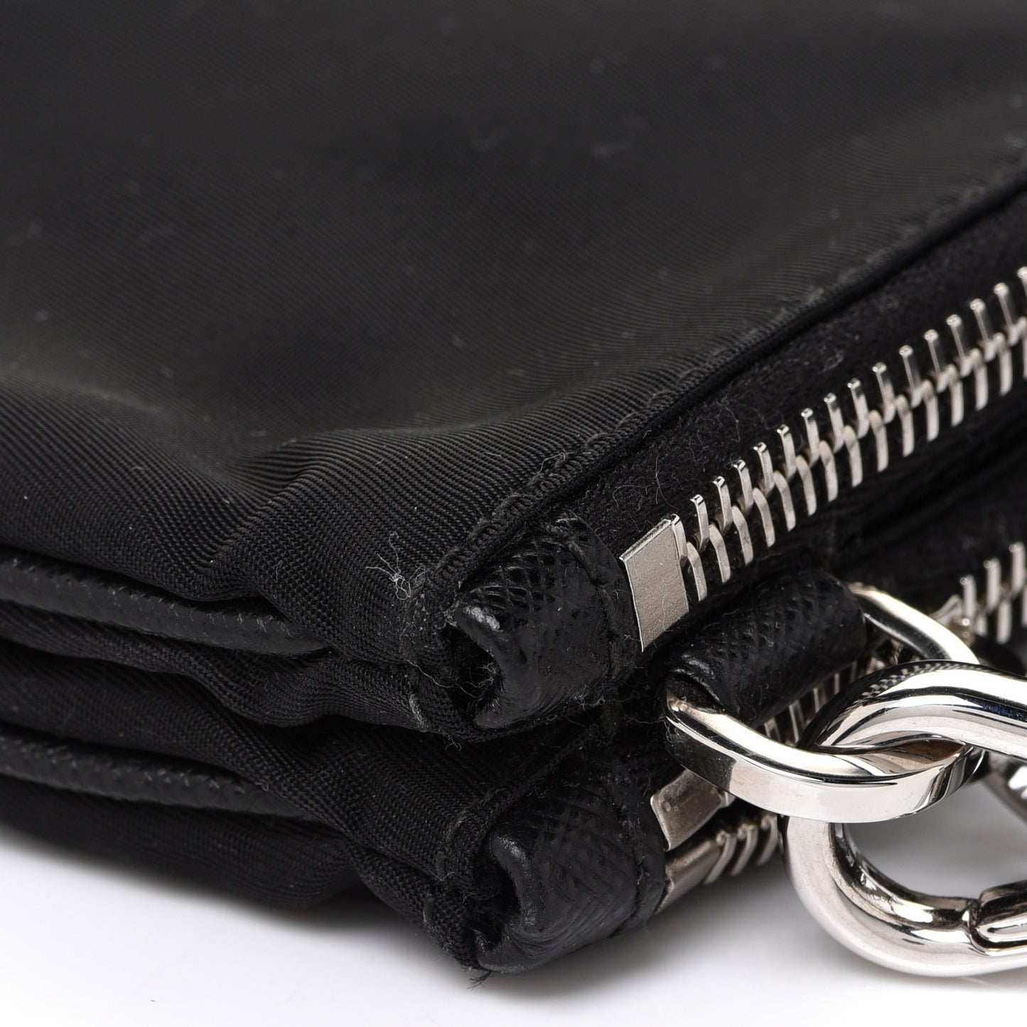 Re-Nylon Saffiano Re-Edition 2000 Double Zip Crossbody Bag Black
