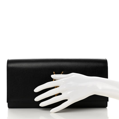 Saint Laurent Grain De Poudre Monogram Cassandre Clutch Black 2 of 8