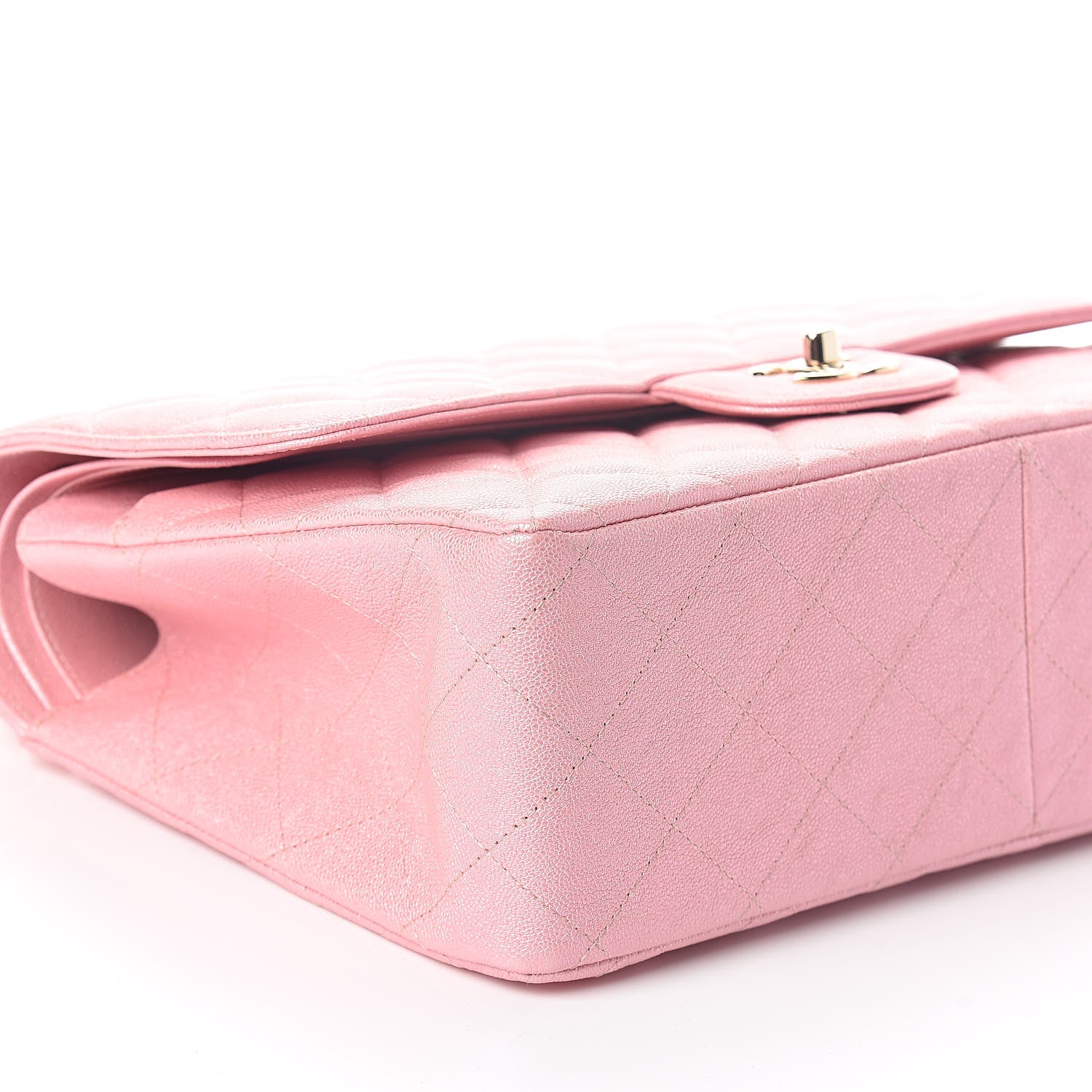 Chanel Iridescent Caviar Quilted Jumbo Double Flap Rose Pink 8 of 9