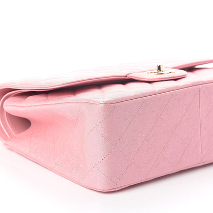 Chanel Iridescent Caviar Quilted Jumbo Double Flap Rose Pink 8 of 9