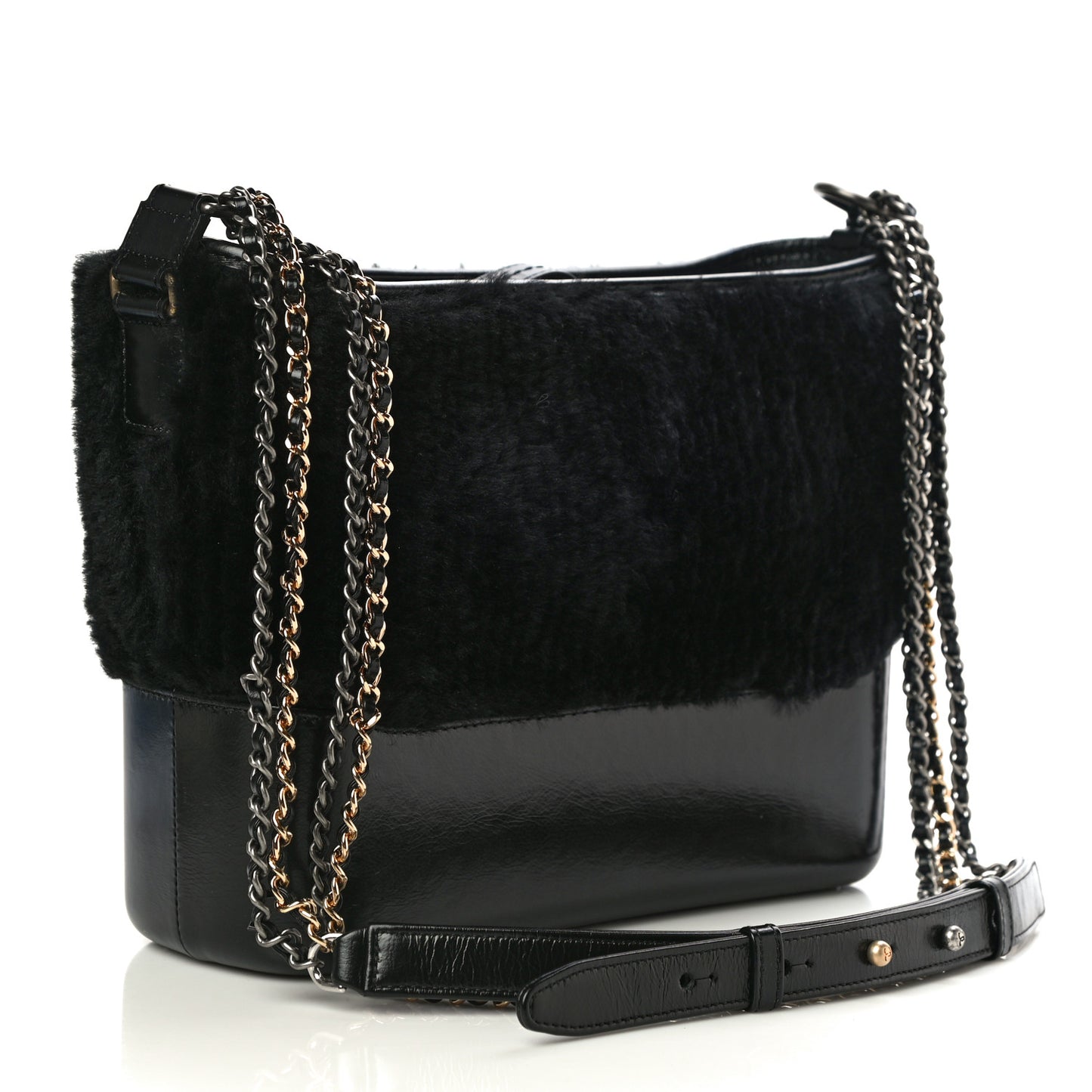 Shearling Medium Gabrielle Hobo Black