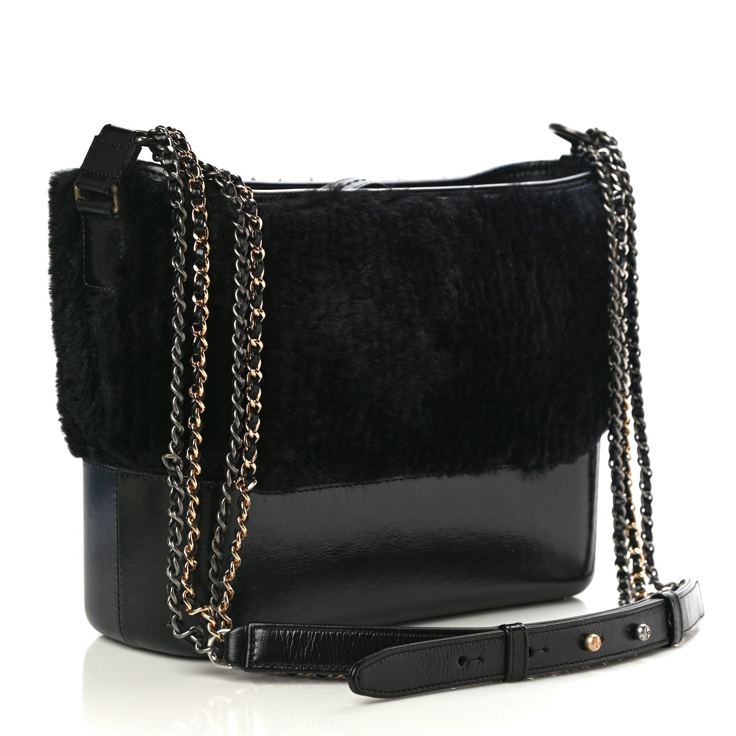 Chanel Shearling Medium Gabrielle Hobo Black 3 of 11