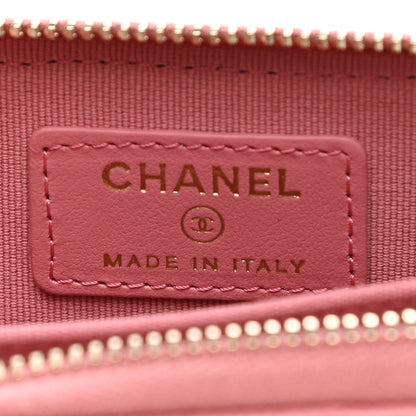 Chanel Caviar Quilted Zip Card Holder Pink 6 of 8
