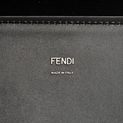 Fendi Vitello King Plexiglass Elaphe Python Print Logo Medium Fendi Sunshine Shopper Tote Dark Asphalt 6 of 9