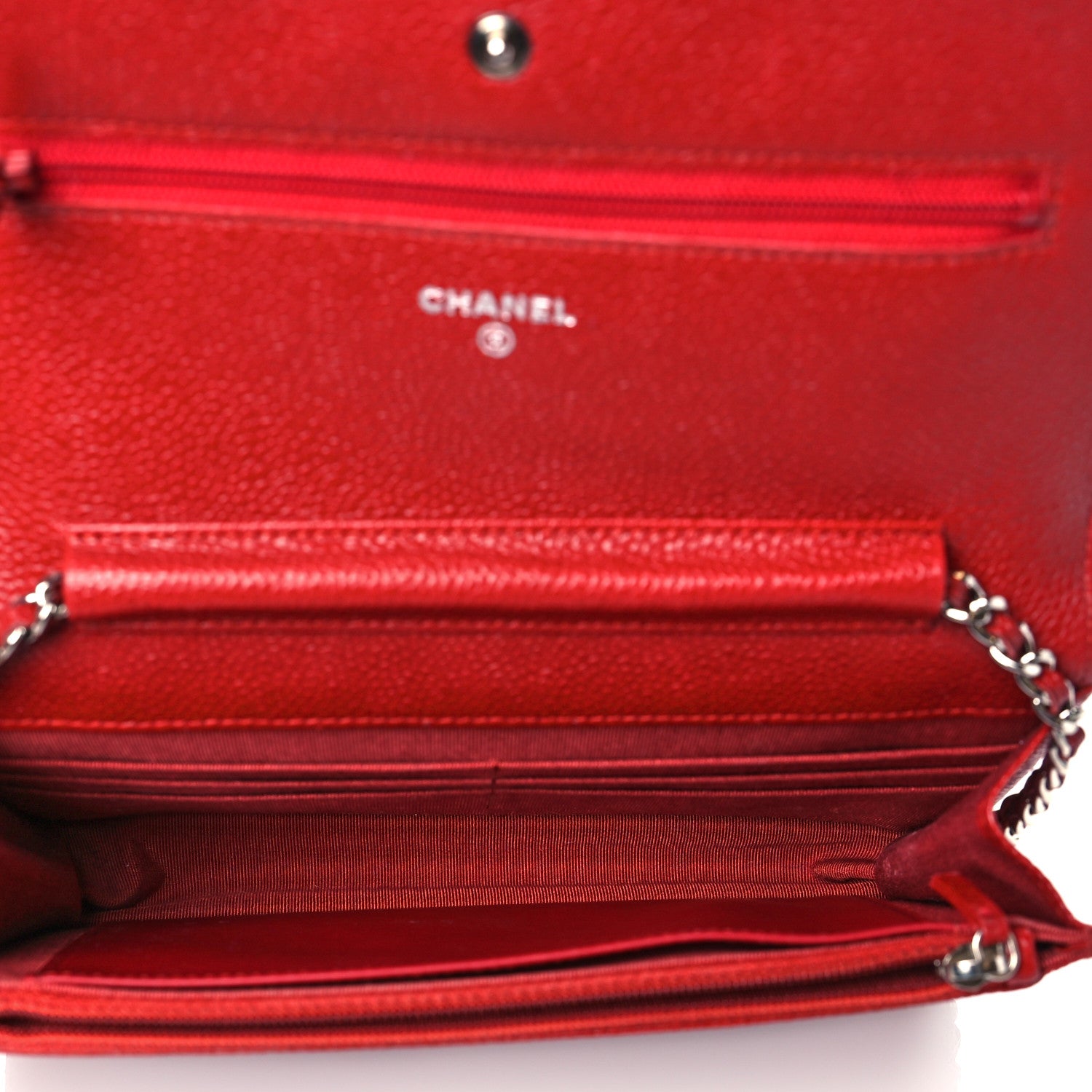 Chanel Caviar Quilted Wallet On Chain WOC Red 5 of 11