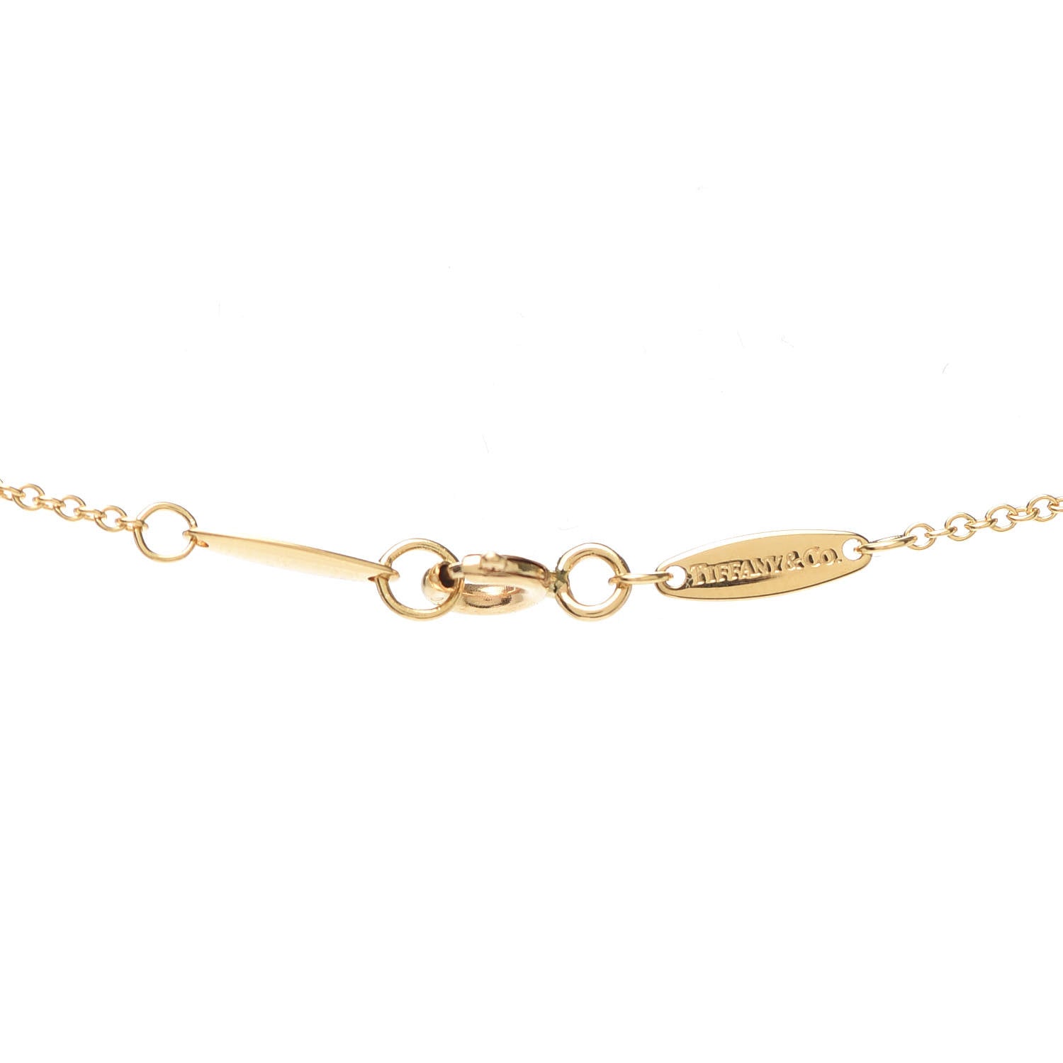 Tiffany 18K Yellow Gold Diamond .05ct Elsa Peretti Diamonds by the Yard Pendant Necklace 4 of 5