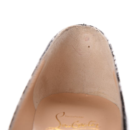 Christian Louboutin Patent Degrade Snakeskin Printed Pigalle Follies 100 Pumps 37 Black Roccia 9 of 10