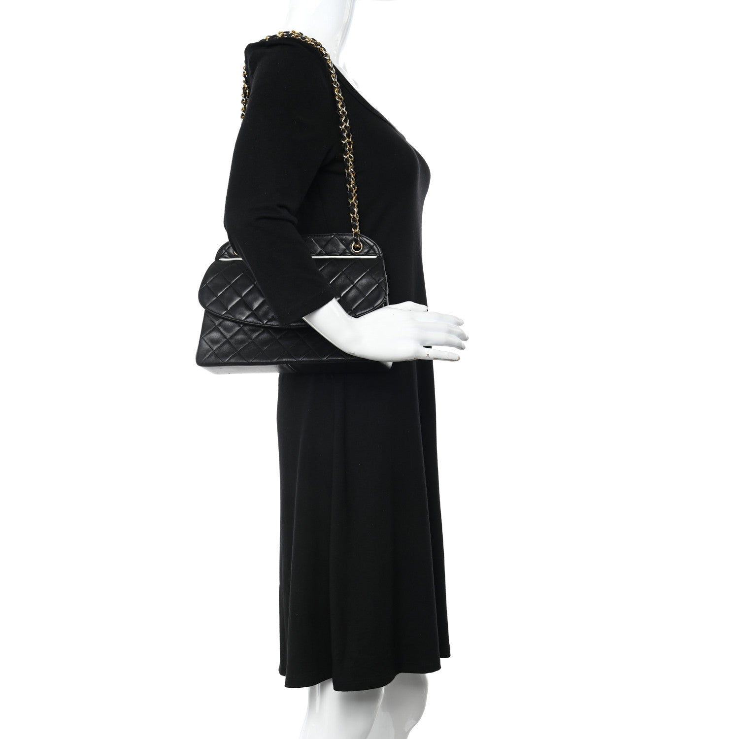 Chanel Lambskin Quilted Medium Single Flap Black 2 of 18