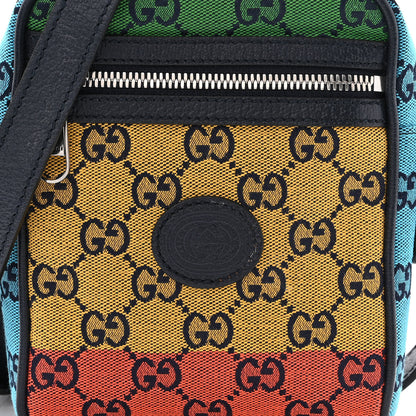 Gucci Monogram Multicolor Mini Retro Interlocking G Messenger Blue Rainbow Light Blue 8 of 10