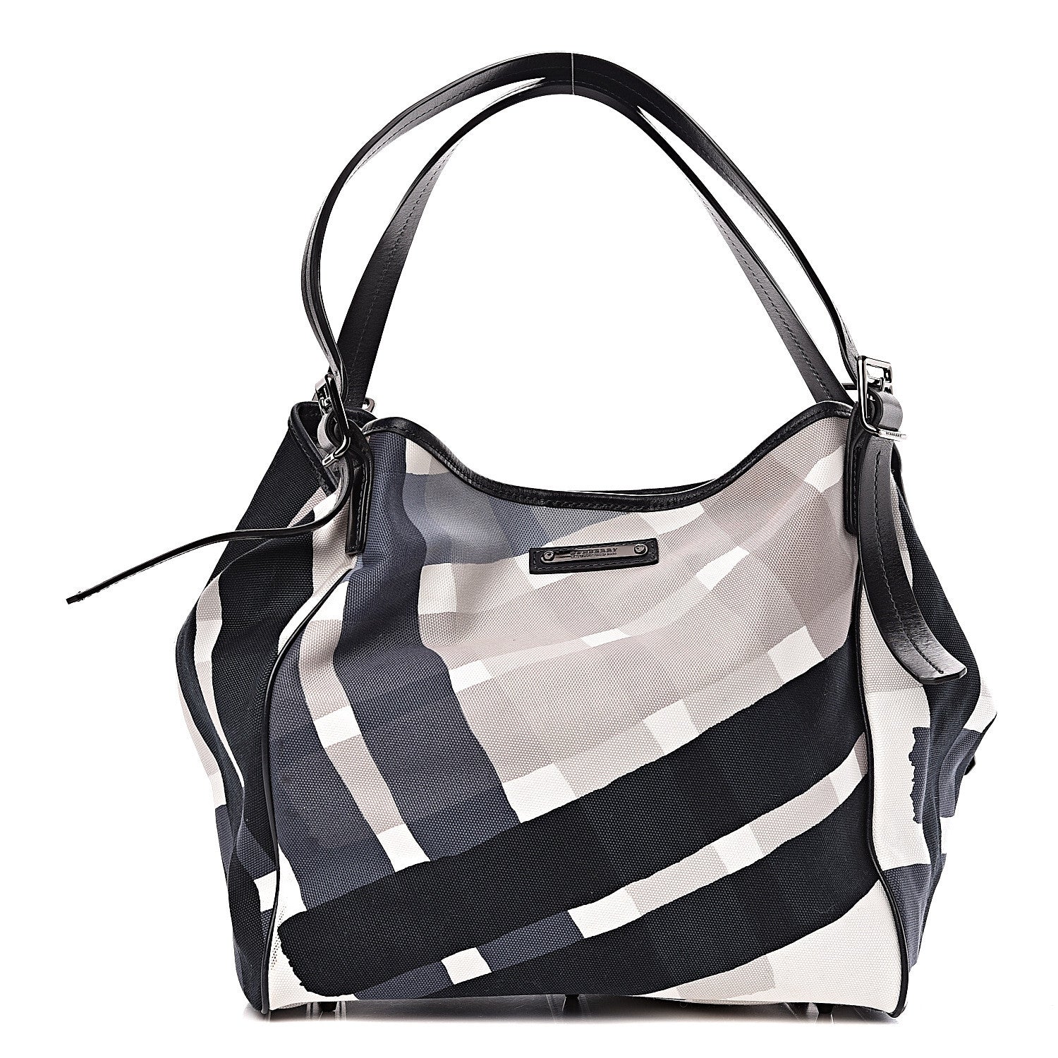 Burberry Canvas Check Print Tote Blue 1 of 11