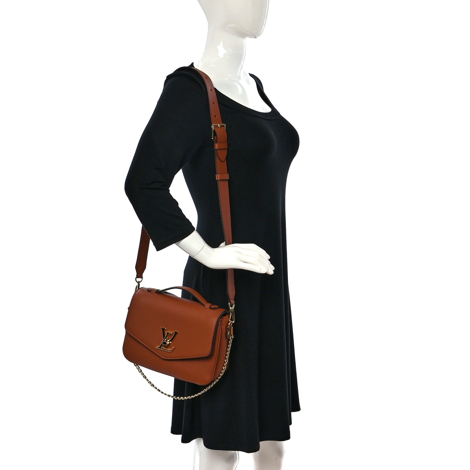 Louis Vuitton Grained Calfskin Lockme Oxford Cognac 2 of 8